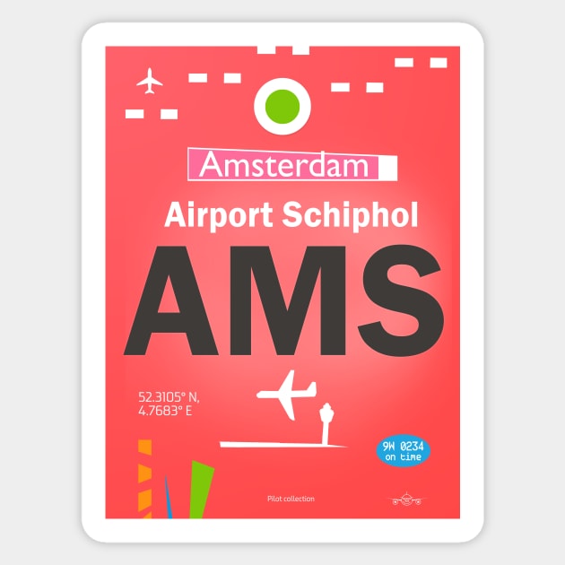 AMS Amsterdam Airport Schiphol Sticker by Woohoo